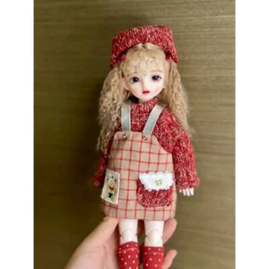 1/6 BJD Doll Lovely Girl SD Ball Jointed Doll Eye Face Makeup Red Clothes Gift - Bild 1 von 1