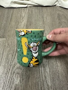 Disney Parks Tigger Winnie the Pooh Green Embossed & Glitter Coffee Mug 3D Cup - Picture 1 of 5