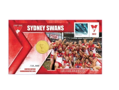 2012 PNC Australia  Sydney Swans AFL Premiers RAM $1 Coin & Stamp UNC - image 1 of 3