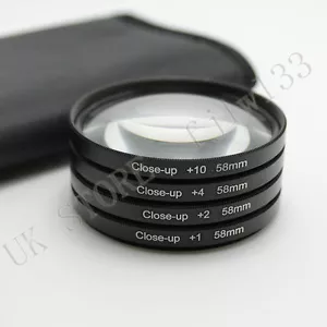 58MM Macro Close Up Lens Filter Kit +1 +2 +4 +10+Bag for Canon 18-55mm 50mm Lens - Picture 1 of 8
