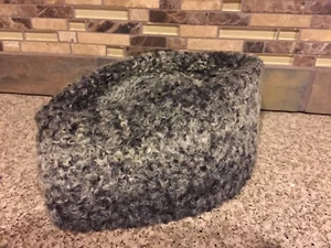 Vintage Grey Curly Wool Adult Hat - Picture 1 of 1
