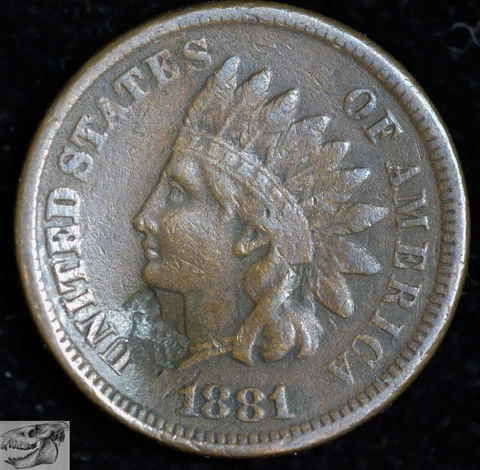 1881 Indian Head Cent, Very Fine Details, Damaged, Free Shipping in USA, C6438 Cover