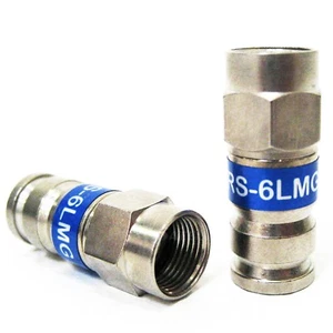 PCT-TRS-6LMG Universal RG-6 ALL BRASS WEATHER SEAL Coaxial Compression Connector - Picture 1 of 3