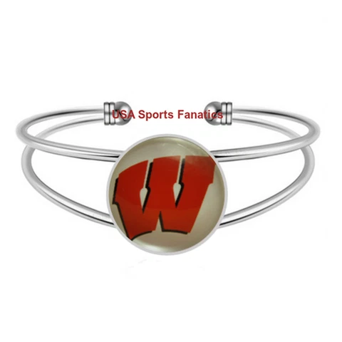 NCAA - Wisconsin Badgers Team Logo Adjustable Bangle Bracelet Cover