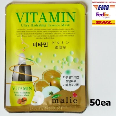 50pcs Malie VITAMIN Face Mask Packs Sheet 25g Moisturizing Cosmetic EXPRESS SHIP - Image 1 of 4