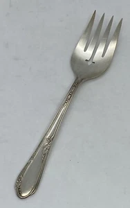 1936 Wm A Rogers A1 Meadowbrook Heather Pattern 8” Serving Fork Silver Plate - Picture 1 of 12