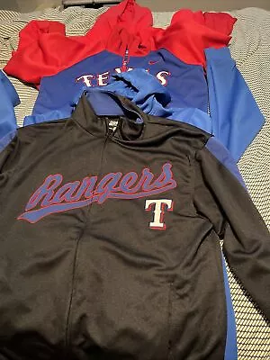3 Texas Rangers Jackets Nike Majestic And Stitches All Size Medium - Image 1 of 4