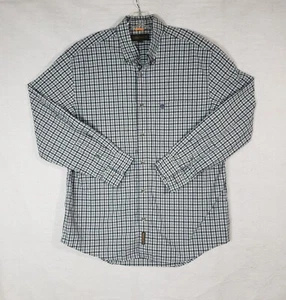 Timberland Mens Dress Shirt L Large Blue Plaid Pocket Button Up Long Sleeve - Picture 1 of 10