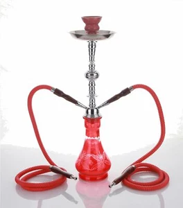 2 Luxus Schläuche Red Crystal Shisha Red Smoking Hooka Set Best Buy Nargila r - Bild 1 von 7