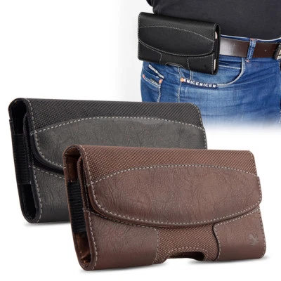 Horizontal Leather Case Pouch Holster w/ Belt Clip Loop for IPhone 8 Plus Xs Max - Image 1 of 4