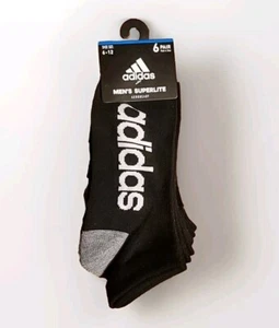 Adidas Mens 6 Pair Superlite Aeroready Low Cut Socks - Black w/White Logo - Picture 1 of 4