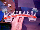 Rare COLUMBIA South Carolina SC License Plate Tag Topper Vintage Attachment NICE