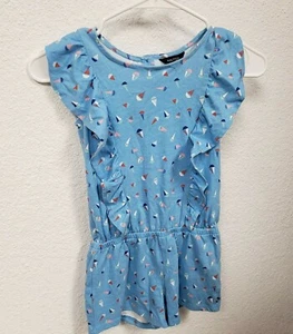 Nautica Girls' Romper, Blue Grotto Ruffle, 6X - Picture 1 of 6