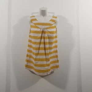 Heyton Yellow Linen Striped Tunic Blouse Sz L - Picture 1 of 5