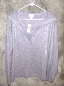 NWT ANN TAYLOR LOFT OUTLET WAFFLE KNIT LOUNGE Hoodie SIZE XL ... WOW!!! - Picture 1 of 5