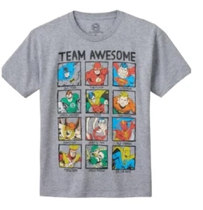 Justice T Shirt Boy's Size M Gray Graphic League Team DC Comics Short Sleeves - Picture 1 of 8
