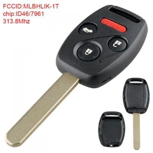 2X 313.8MHz Keyless Entry Key Car Remote Fob For Honda Accord Civic Pilot CR-V - Picture 1 of 7