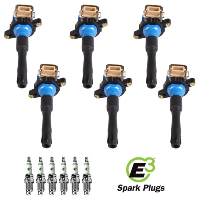 Bobina de encendido de alto rendimiento y bujía premium E3 para BMW 540i M5 X5 UF354 Foto 1 de 4