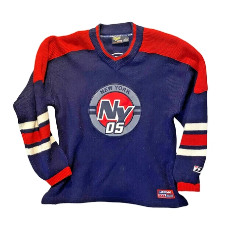 New york islanders hockey sweater mens XL embroidered vintage sweater Cover