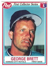 1990 POST CEREAL FIRST COLLECTOR SERIES GEORGE BRETT KANSAS CITY ROYALS #4