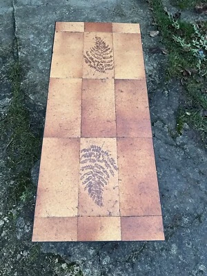 table salon basse vintage annees 70 orange ceramique fougères dlg herbier CAPRON - Photo 1/4