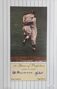 Don Larsen/Yogi Berra PG 10-8-56 Dual Signed Jurenko 50th Anniversary 11x17 JSA - Picture 1 of 2
