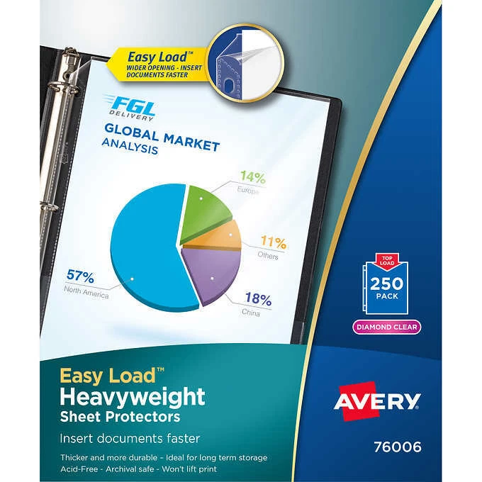 Avery Premium Heavyweight Sheet Protectors, Clear, 250 Count - Image 1 of 1