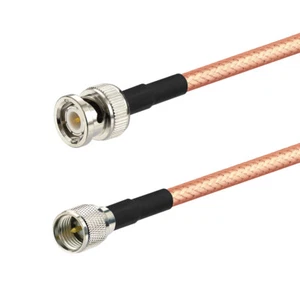 MINI UHF Male Plug to BNC Male Extension Cable Coaxial RG142 Pigtail 1ft~15ft - Picture 1 of 3