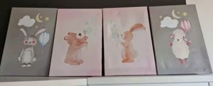 Bilderset 4 Bilder Deko Kinderzimmer Baby je 30x20cm gebraucht - Bild 1 von 3