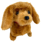 Barking Walking Dachshund Weiner Dog Battery Powered Brown Stuffed Dog VTG