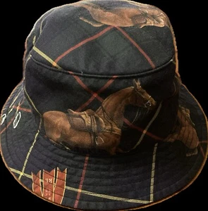 NWT POLO Ralph Lauren SMALL/MEDIUM Equestrian Tartan Bucket Hat Stadium $125 - Picture 1 of 3
