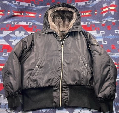 Chaqueta De Colección Bebé Phat Mujer Negra Años 90 Y2K Recortada Bombardero Gato Vuelo Aviador XXL Foto 1 de 4