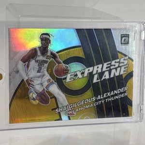 2021-22 Donruss Optic Shai Gilgeous-Alexander 1/10 Express Lane Gold Prizm Pop 1 - Picture 1 of 6