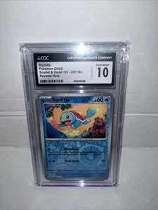 2023 Pokémon Squirtle Scarlet & Violet 151 007/165 Reverse Holo CGC Gem Mint 10 - Picture 1 of 3