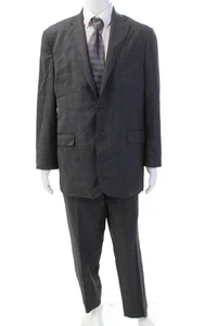 Ermenegildo Zegna Men's Long Sleeve Lined Two Piece Pants Suit Gray Size 42 - Picture 1 of 9