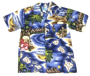RJC Made in Hawaii Island Print Aloha Hawaiian Shirt Boys Youth Size 6 Button Up - Picture 1 of 7