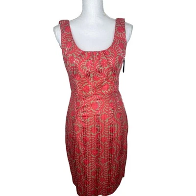 Vestido lápiz Milly New York para mujer Macey talla 2 rojo sandía nuevo con etiquetas mezcla de seda Foto 1 de 4