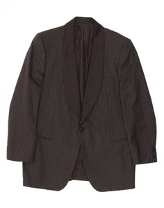 YVES SAINT LAURENT Mens Blazer Jacket IT 50 Large Navy Blue Striped DD71 - Picture 1 of 3