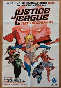 2025 DC Justice League Red All In No 1 Folded Store Promo Poster 24" x 36" - Picture 1 of 3