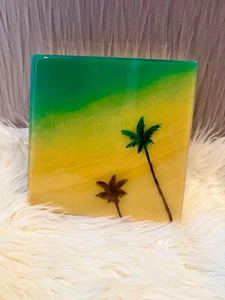 Sarah Caudle Teal Paradise Open Edition Resin print art signed 064 - Picture 1 of 5