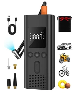 AIRSURE Tire Inflator Portable Air Compressor 150 PSI Fast Inflation Cordless - Picture 1 of 8
