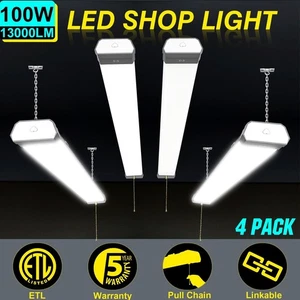 4 Pack 100W LED Shop Light Tube Bulbs T5 Linkable Commercial Factory Garage Lamp - Picture 1 of 11