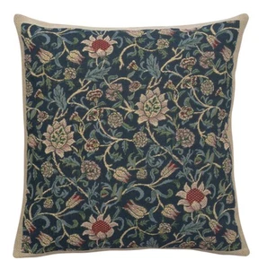 Throw Pillow Cover - Fleurs de Morris Blue - Tapestry Cushion Cover - 16x16 in - Picture 1 of 13