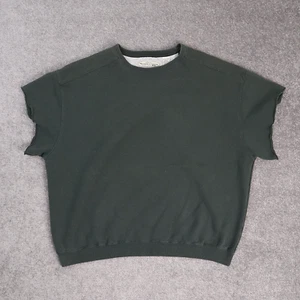 Vintage Page & Tuttle XL Green Cut Off Short Sleeve Pullover Sweatshirt - Picture 1 of 9