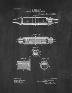 Kupplung für elektrische Leitungen Patentdruck Kreidetafel - Bild 1 von 3