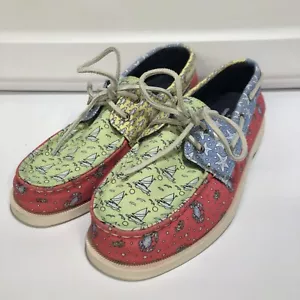 SPERRY VINYARD VINES Women’s (Size 4) Heritage Patchwork Topsiders Crab Boats - Picture 1 of 7