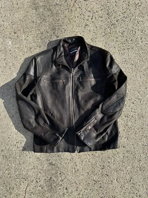 Vera Pelle Lavorazione Artigianale кафе гонщик мягкая кожаная куртка размер 50 большой  - Изображение 1 из 4