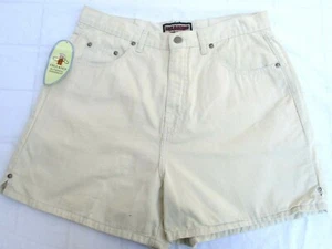 VINTAGE 90ER..HOCH TAILLIERT..BEIGE..DENIM..MOM..SHORTS..NEW OLD STOCK..13/14 - Bild 1 von 4