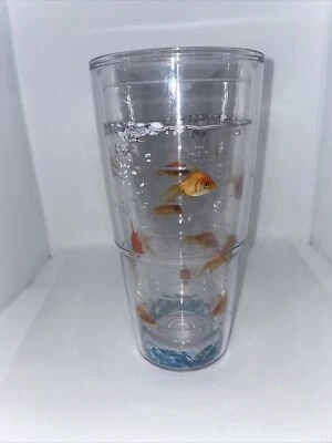 Tervis Goldfish Tumbler with Wrap and 🟠Orange Lid 24oz Clear Fun - Image 1 of 3