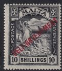 Malta. Sg 121, 10/- Black. Fine Mnh